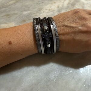 Black and Silver Multi-Strand Bracelet